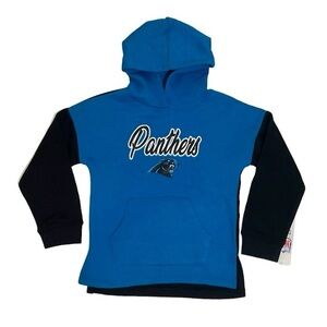 NWT Blue Black Girls Carolina Panthers NFL Hoodie Hooded Pullover Sweatshirt New